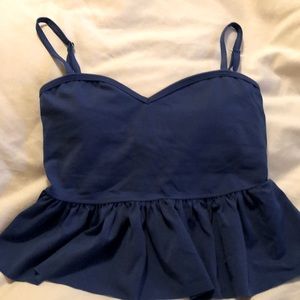 Kortni Jeane Sweetheart Peplum Top- True Blue (S)